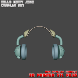 Hello Kitty Juno Cosplay Headphones Overwatch 3d model