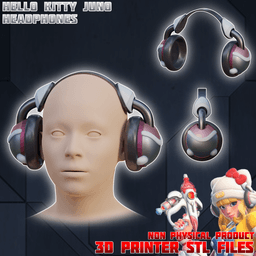 Hello Kitty Juno Cosplay Headphones Overwatch 3d model