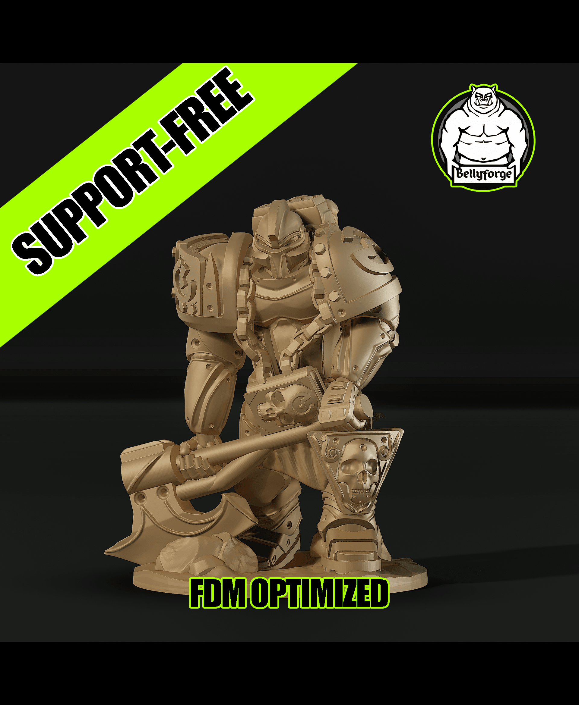 Support-Free FDM | Void Paladins – Relic Bearer | Sci-Fi Sacred Warrior Proxy 3d model