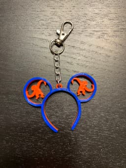 Monkey mini ear keychain 3d model