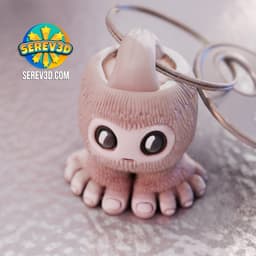 Big Foot Family - Flexi Holder & Keychain Set - No Supports 3D Print STL/3MF 3d model