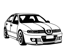 Seat Leon 2d wallart, silhouette 3d model