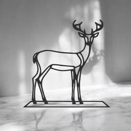 Deer Line Art - Desktop Line Art 3d model