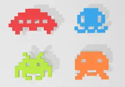 Space Invaders Door Knobs 3d model
