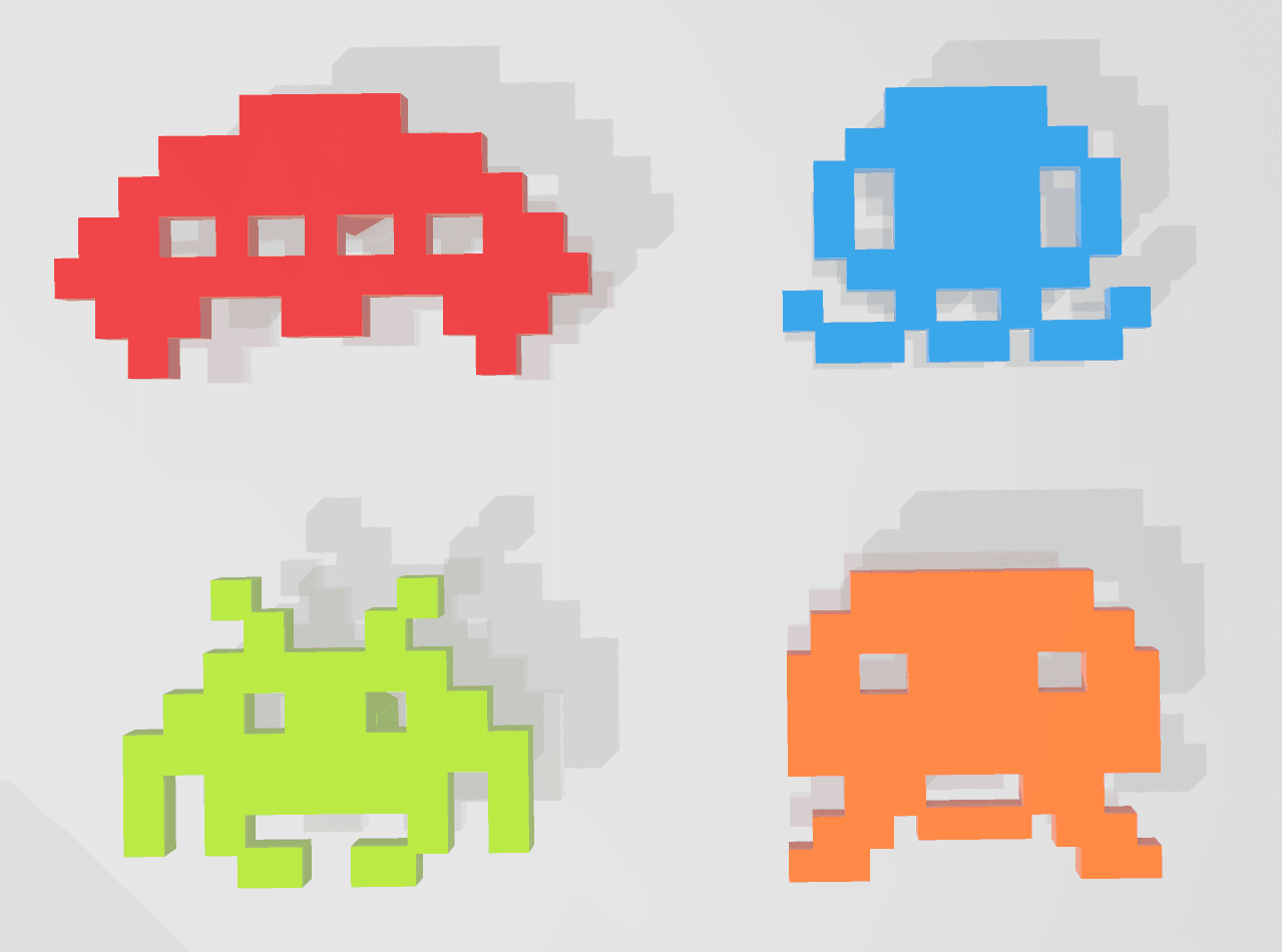 Space Invaders Door Knobs 3d model