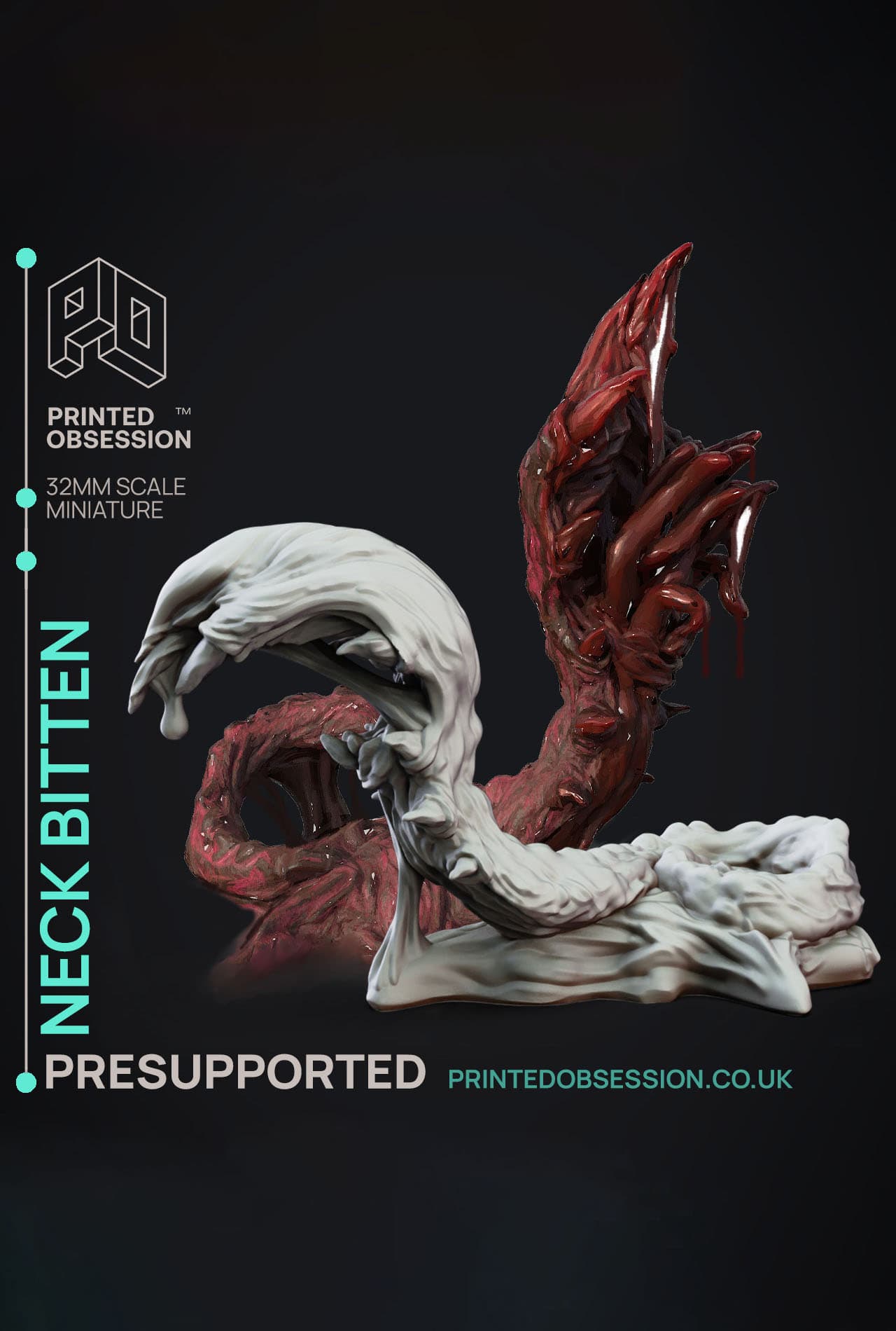 Neck Biter - Creature fron Behind the Veil - PRESUPPORTED - Illustrated and Stats - 32mm scale 3d model
