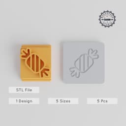Candy Stamp Tile Set, 5-Piece, 5 Motif Sizes, Perfect for Clay, Cookies, Fondant, Soft Materials PRODUCT_4591 3d model