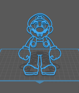 Silhouette de Mario 3d model
