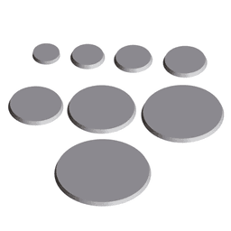Versatile Magnetic Wargame Bases: 3D Printable Hollow Miniature Bases in 25mm, 32mm, 40mm, 50mm, 60m 3d model
