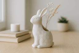 Easter Bunny Vase - Rabbit Decor with Spring Pattern 3d model