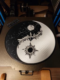 Sun & Moon over City Yin Yang 3d model