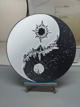 Sun & Moon over City Yin Yang 3d model