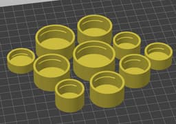 Mini measuring cups (1 ml to 10 ml) 3d model