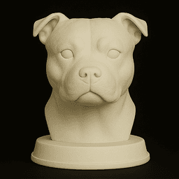 Staffordshire Bull Terrier Dog Bust - Dog Statue - 3D Printable STL 3MF - Pet Memorial 3d model