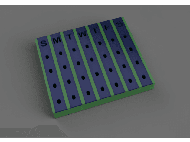 Monthly Pill Organiser 3d model
