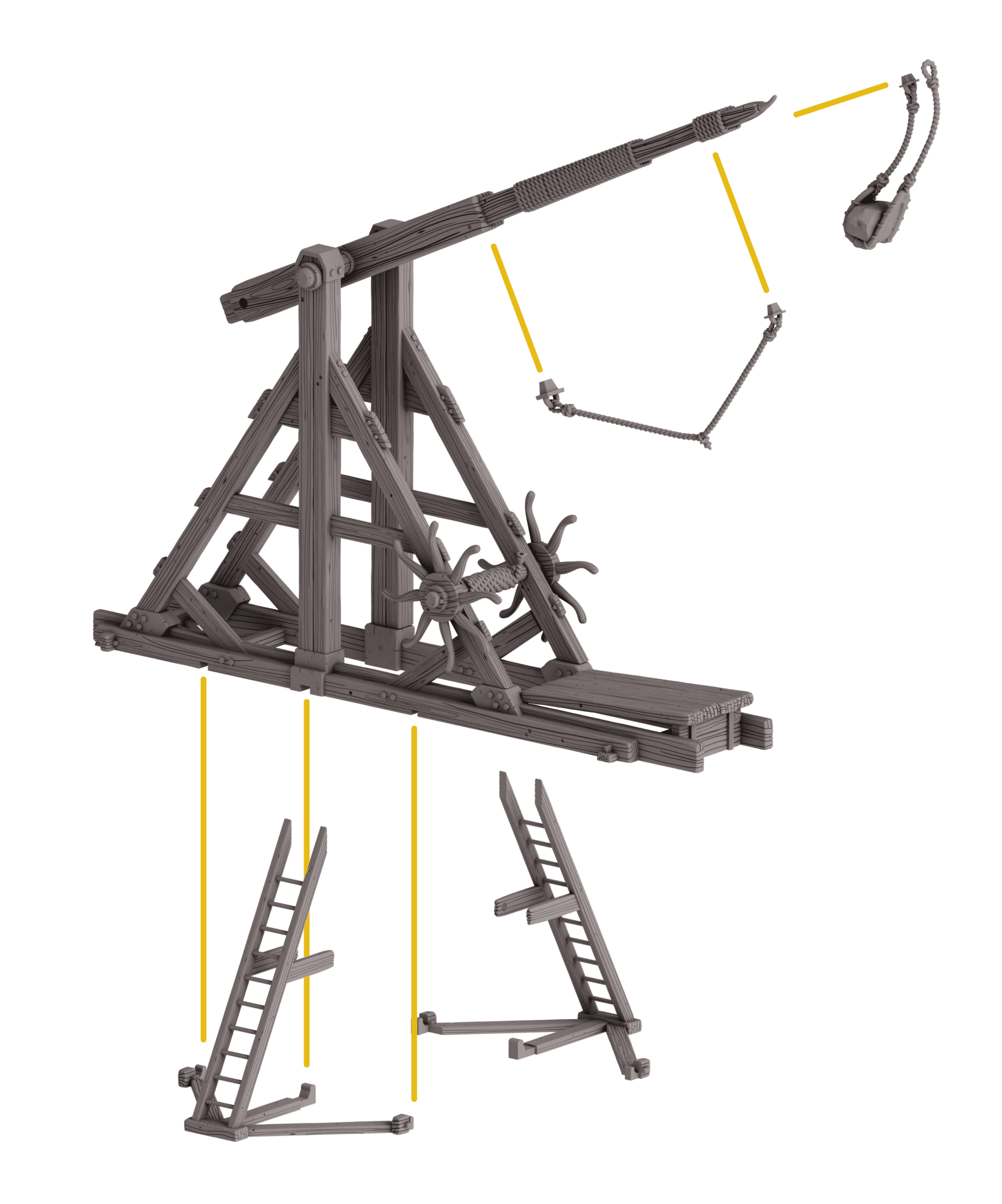 Trebuchet | Articulated Tabletop Siege Engine 3d model
