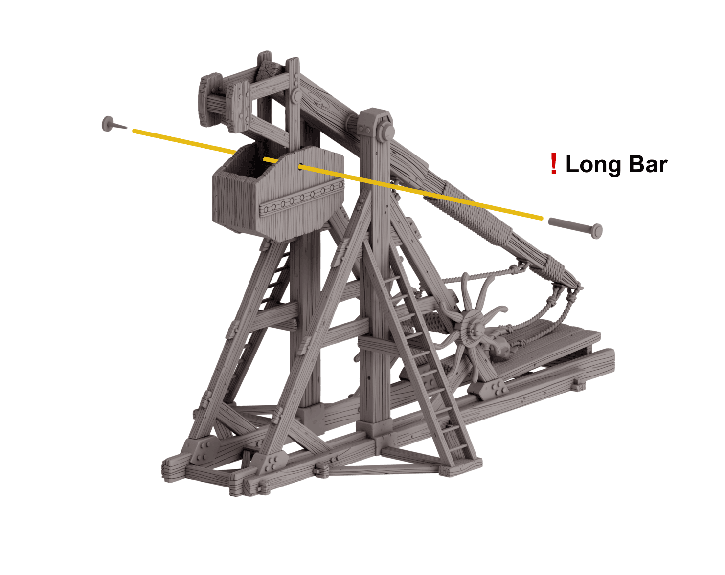 Trebuchet | Articulated Tabletop Siege Engine 3d model