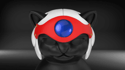 Cat Helmet Ninja White 3d model