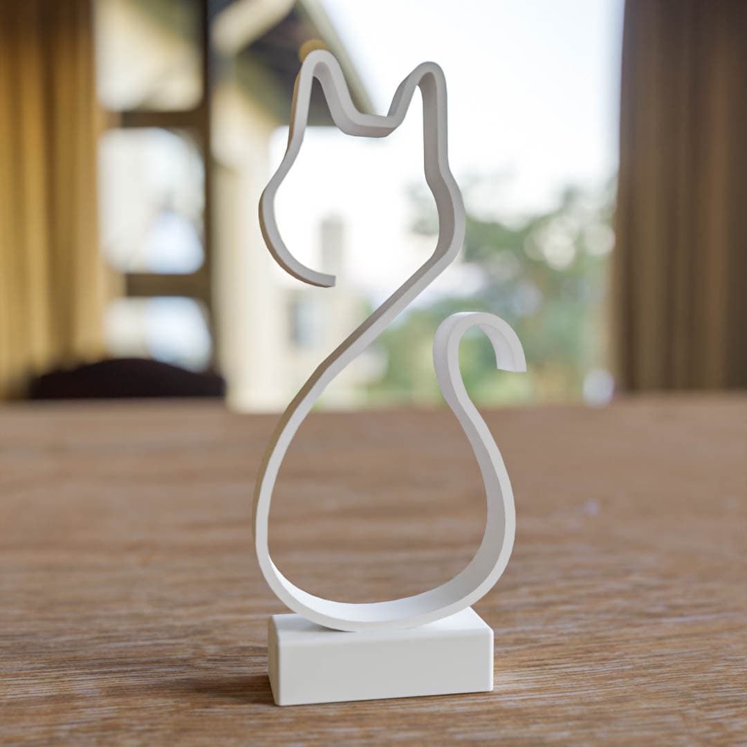 Cat Ornament - Line Art 3d model