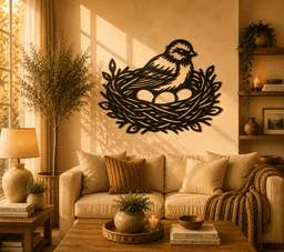 Bird Nest Eggs Wall Art.stl 3d model