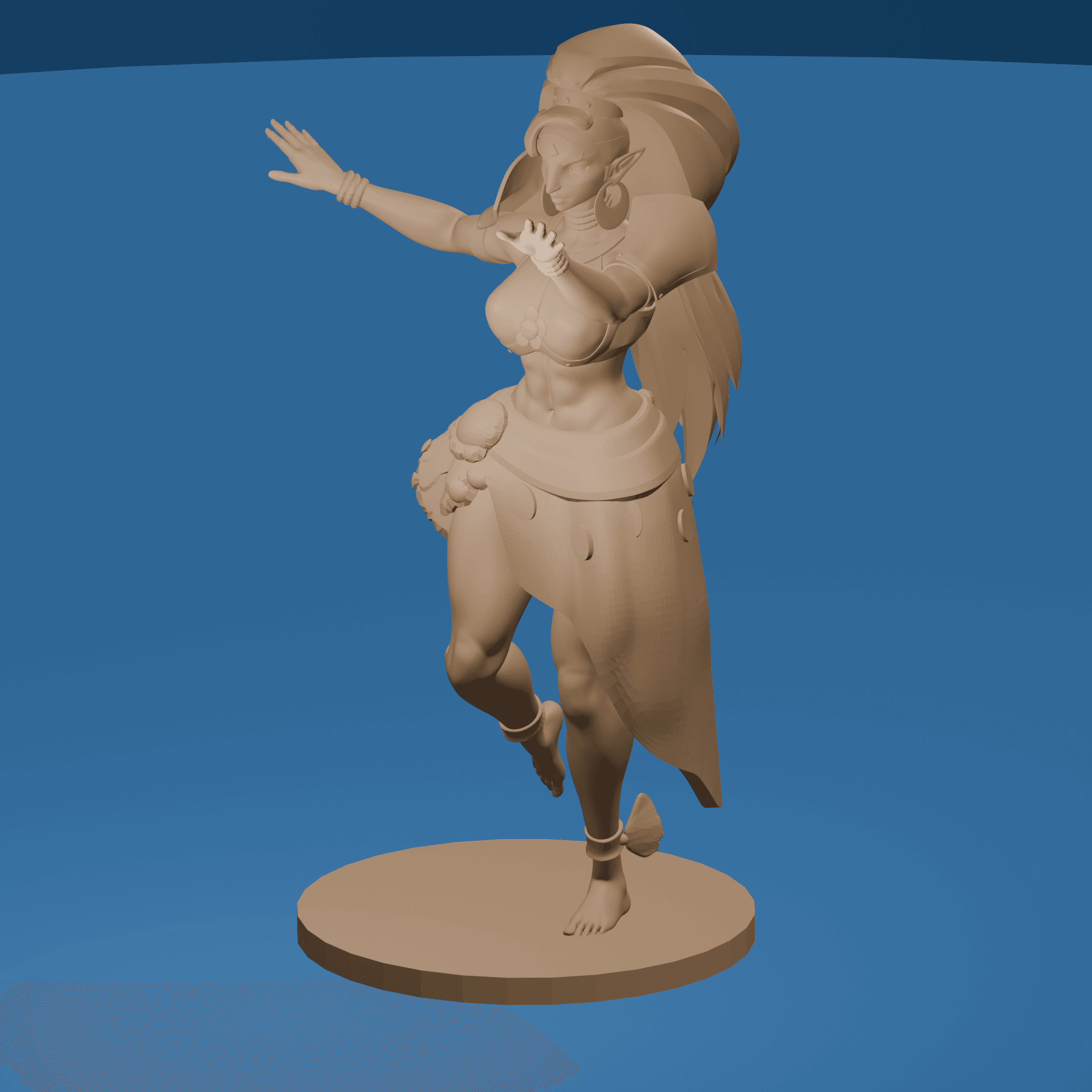 Exotic Tribal Dancer – Warrior Princess Figure v2 3d model