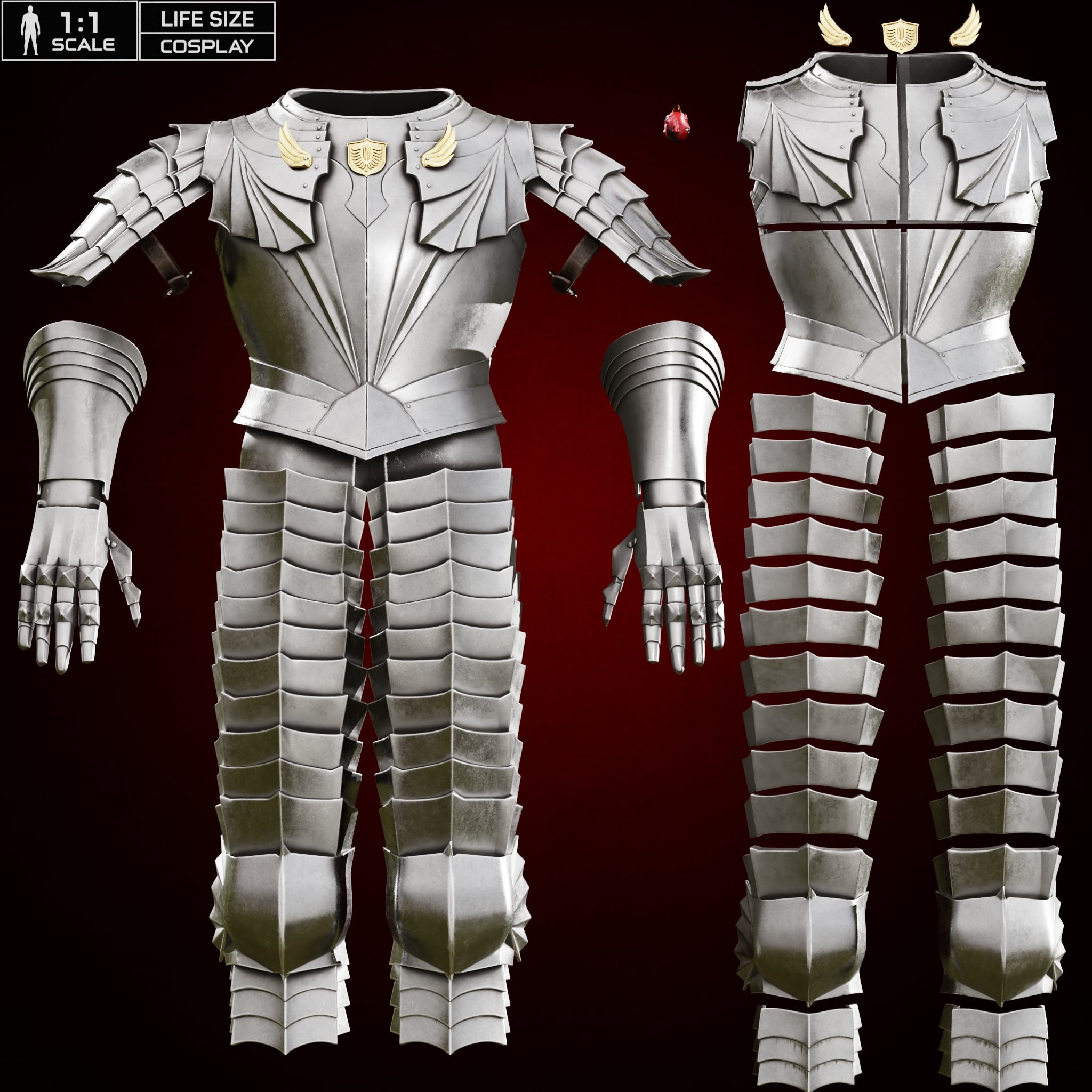 GRIFFITH GOLDEN AGE ARMOR life size cosplay - Berserk Fan Art STL 3d model