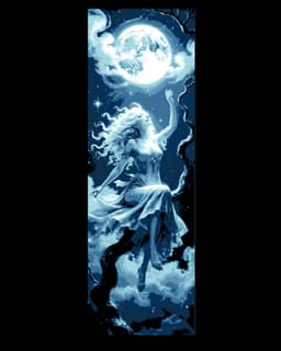 Getting a better view of the wonders in the night sky - Lady sitting on a branch - Set of bookmarks 3d model