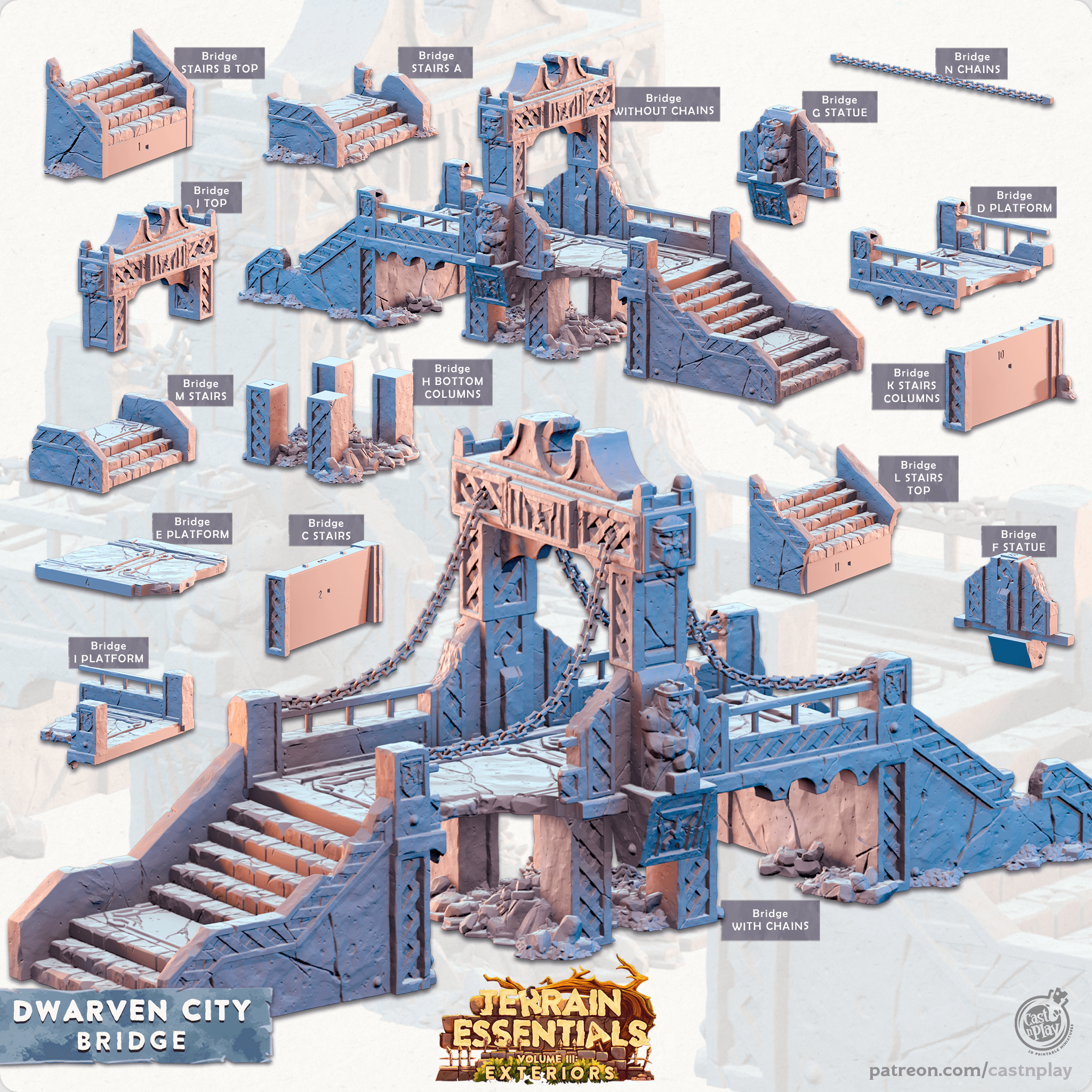 Dwarven City (Pre-Supported) 3d model
