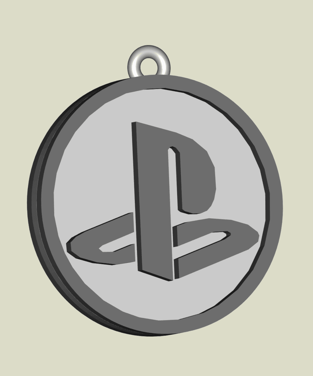 Playstation earring, key chain, dogtag, jewlery 3d model