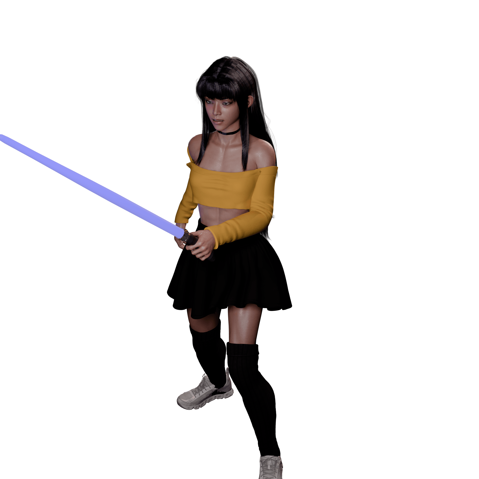 Petite Sci-Fi Sword Wielder V2 3d model