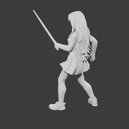 Petite Sci-Fi Sword Wielder V2 3d model