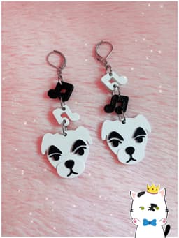 K.K Slider inspired earrings - Animal Crossing 3d model