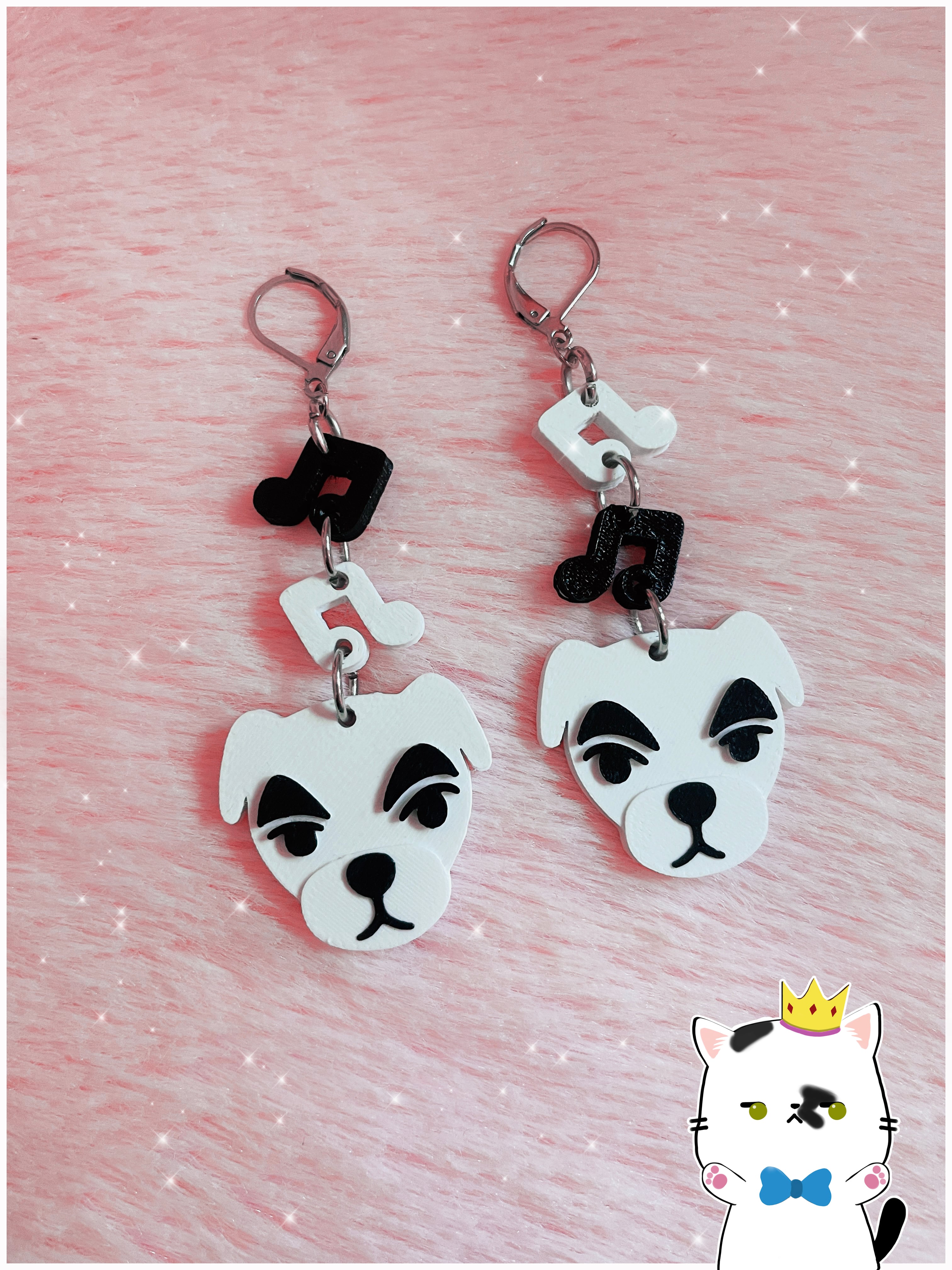 K.K Slider inspired earrings - Animal Crossing 3d model