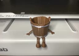 Articulated Wooden Bucket With Legs - Desk Toy 3d model