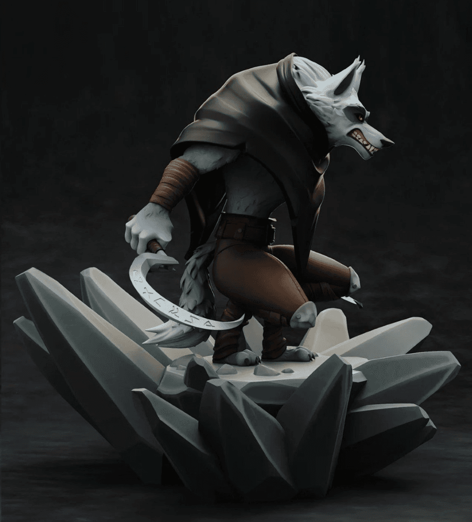 Death Wolf Statue  3d model
