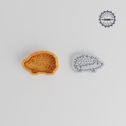 Hedgehog Shape Cutter & Stamp Set, Animal Cute Theme, Ideal for Cookies & Fondant, Includes 3 Sizes, S/M/L PRODUCT_5560 3d model