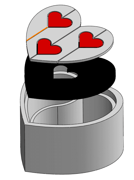 Thangs Valentineās Day Contest - Jigsaw Heart Box - Remix of Simple Heart Box with Lid 3d model