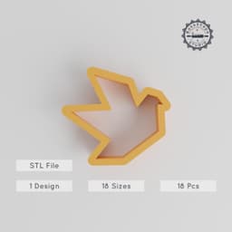 Multi-Size Dove Shape Cutter Set, 18 Pieces, Ideal for Cookies, Fondant, Clay, Peace Bird & Geometric Designs PRODUCT_2746 3d model