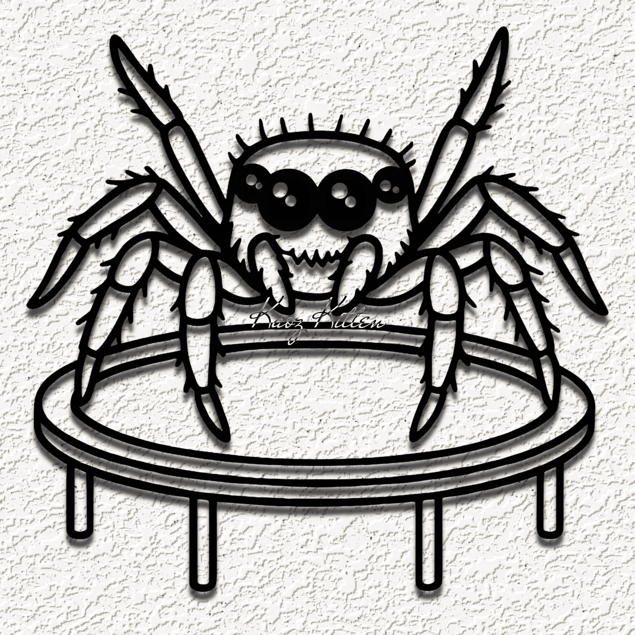 jumping spider trampoline wall art home decor 3d model