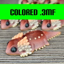 Colored MiniMonster5 Baby Bearded Dragon V3 3d model