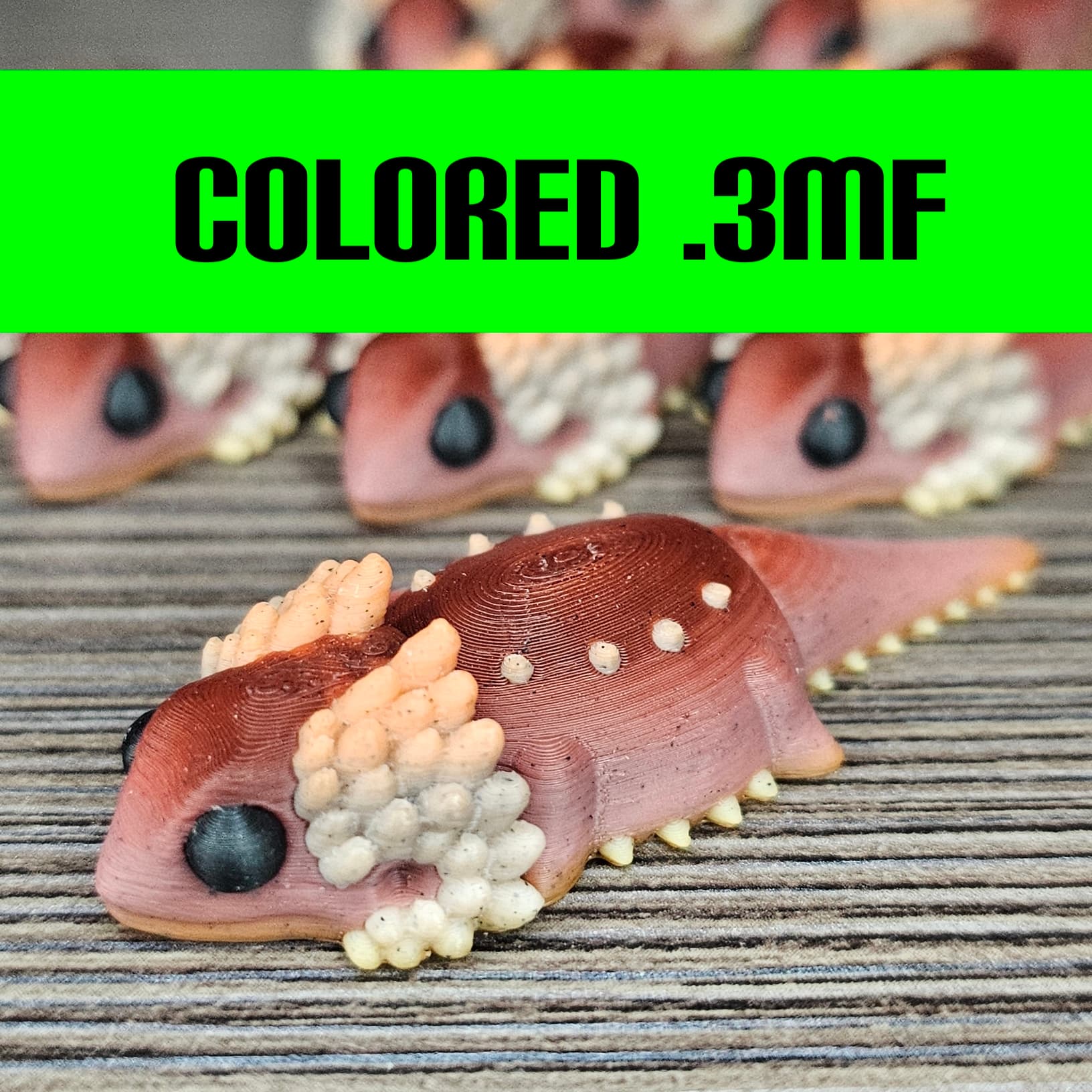 Colored MiniMonster5 Baby Bearded Dragon V3 3d model