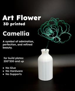 Camellia – 3D Printed Art Flower 3d model