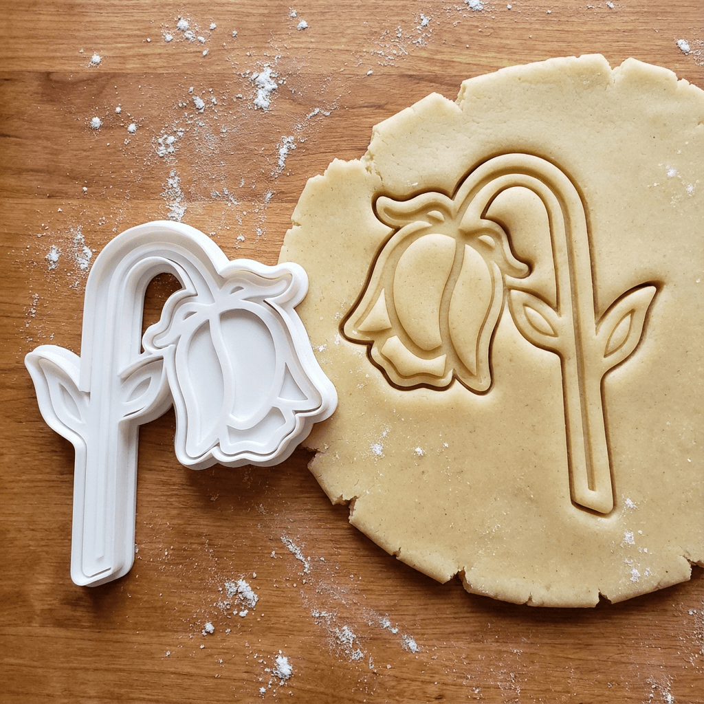 Wilted Rose Cookie Cutter And Stamp 3d model