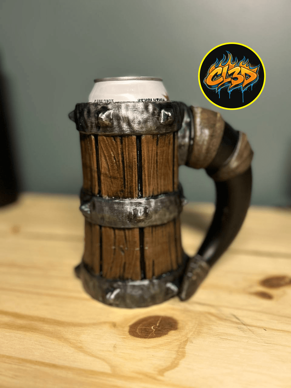 Viking Tavern Stein - Horn Handle - 12oz and Tallboy 3d model