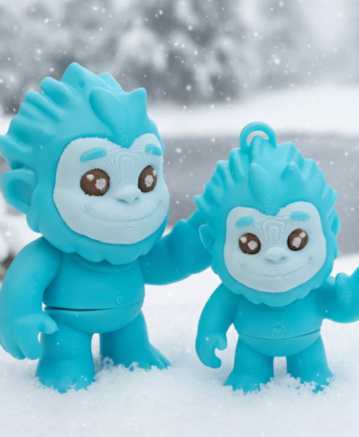 Cute Yeti Flexi and KeyChain Toy 3d model