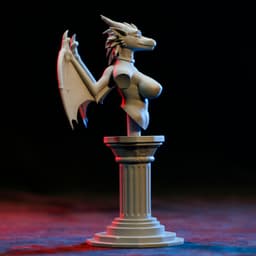 Dragon Bust (Anime Furry Garage Kit) 3d model