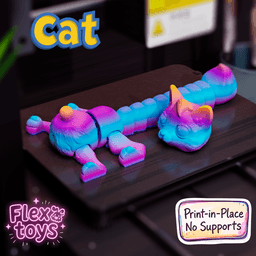 Flexi Cat Felix — Articulated Print-In-Place 3D Printable Cat Toy (No Supports Required) 3d model