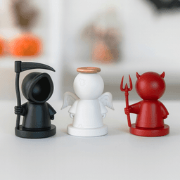 Halloween Cute Decors | Grim Reaper, Angel & Devil Figurines | Spooky Party Decor & Toys 3d model