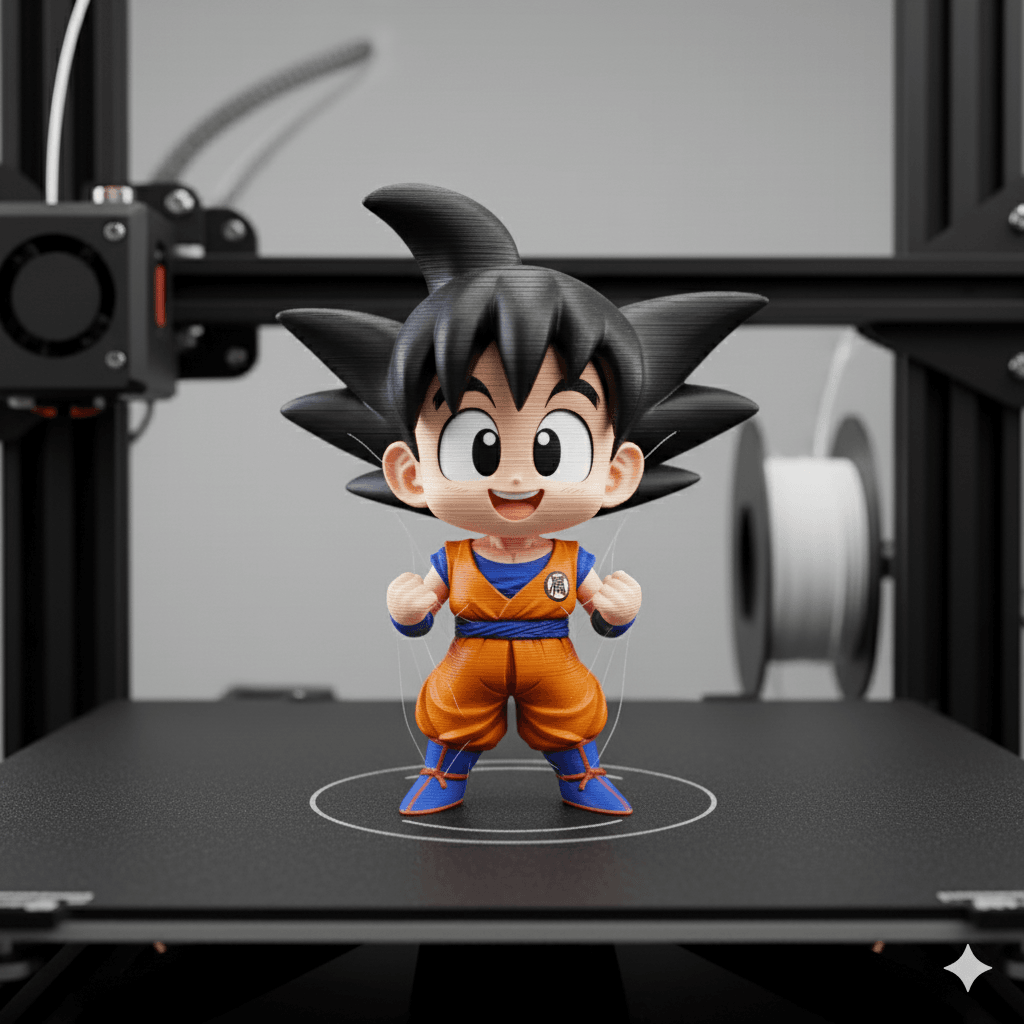 Goku STL – Chibi Style 3D Printable Dragon Ball Fan Art Figure – Kame Gi Outfit – Cute Anime Model f 3d model