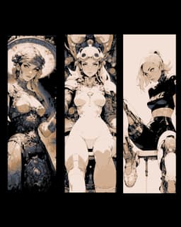 Blending reality and science fantasy - Anime Cyber Girls Set of bookmarks 3d model